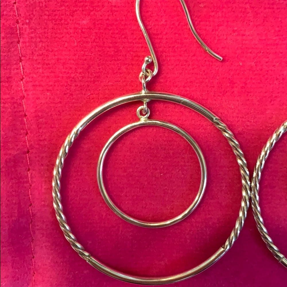 Sterling Silver Double Ring Hoops - image 2